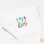 Kleurrijke Polka Dots Stickers; Kies Vorm Vierkante Sticker (Envelop)