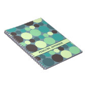 Kleurrijke polka dots streep eenvoudig gepersonali notitieboek (Rechterzijde)