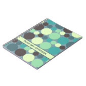 Kleurrijke polka dots streep eenvoudig gepersonali notitieboek (Linkerzijde)
