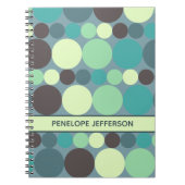 Kleurrijke polka dots streep eenvoudig gepersonali notitieboek (Voorkant)