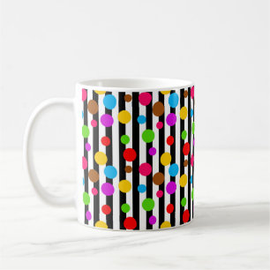 Kleurrijke Polka Dots Stripes Koffiemok