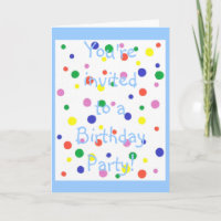 Kleurrijke Polka Dots Verjaardagsfeestuitnodiging 