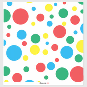 Kleurrijke Polka Dots Vinyl Sticker; Kies SIze Sticker