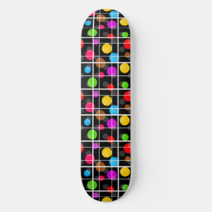 Kleurrijke Polka Dots WindowPane Patroon Ontwerp Persoonlijk Skateboard