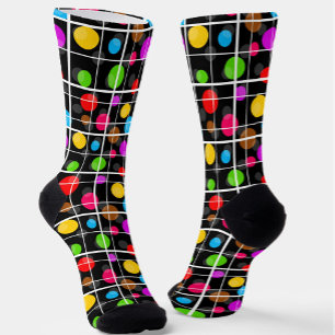 Kleurrijke Polka Dots WindowPane Patroon Ontwerp Sokken