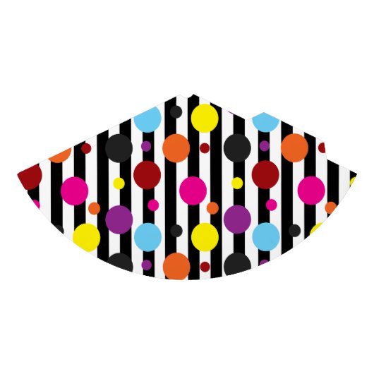Kleurrijke polka dots zwart wit strepen ontwerp feesthoedjes (Voorkant)