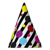 Kleurrijke polka dots zwart wit strepen ontwerp feesthoedjes (Rechts)