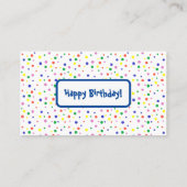 Kleurrijke polka stippen, Happy Birthday Labels (Achterkant)