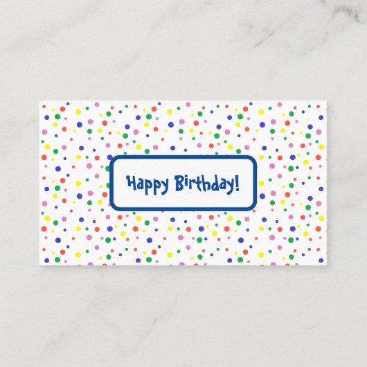 Kleurrijke polka stippen, Happy Birthday Labels (Achterkant)