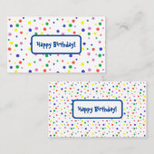 Kleurrijke polka stippen, Happy Birthday Labels (Voorkant / Achterkant)