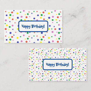 Kleurrijke polka stippen, Happy Birthday Labels