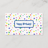Kleurrijke polka stippen, Happy Birthday Labels (Voorkant)