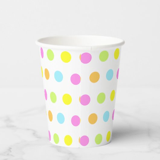 Kleurrijke Polka stippen in pastelkleuren Papieren Bekers (Rechts)