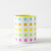 Kleurrijke Polka stippen in pastelkleuren Tweekleurige Koffiemok (Center)