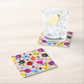 Kleurrijke polka stippen kartonnen onderzetters (Insitu)