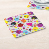 Kleurrijke polka stippen kartonnen onderzetters (Schuin)