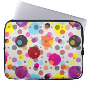 Kleurrijke polka stippen laptop sleeve