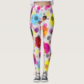 Kleurrijke polka stippen leggings (Voorkant)