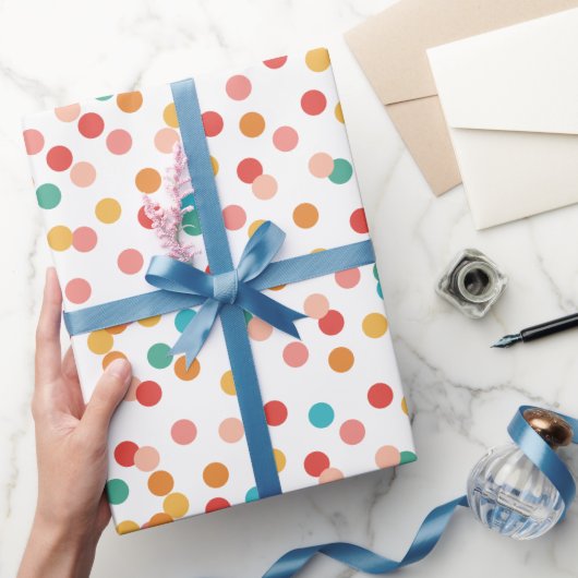 Kleurrijke Polka Stippen Modern Cadeaupapier (Geschenken)