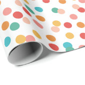 Kleurrijke Polka Stippen Modern Cadeaupapier (Rol Hoek)
