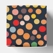 Kleurrijke polka stippen op donkere achtergrond bedankdoosjes (Bovenkant)