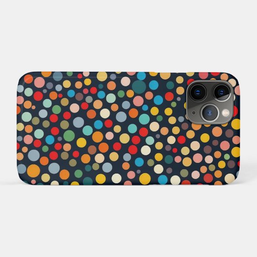 Kleurrijke polka stippen op donkere achtergrond Case-Mate iPhone case (Achterkant (horizontaal))
