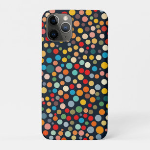 Kleurrijke polka stippen op donkere achtergrond Case-Mate iPhone case