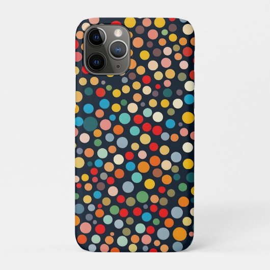 Kleurrijke polka stippen op donkere achtergrond Case-Mate iPhone case (Achterkant)