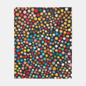 Kleurrijke polka stippen op donkere achtergrond fleece deken (Voorkant)