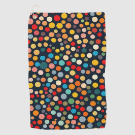 Kleurrijke polka stippen op donkere achtergrond golfhanddoek
