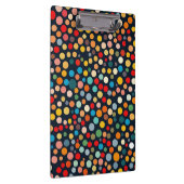 Kleurrijke polka stippen op donkere achtergrond klembord (Rechts)