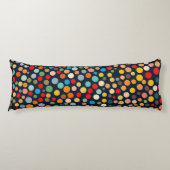 Kleurrijke polka stippen op donkere achtergrond lichaamskussen (Voorkant)