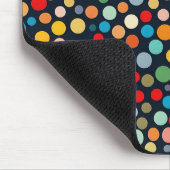 Kleurrijke polka stippen op donkere achtergrond muismat (Hoek)