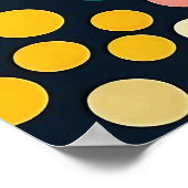 Kleurrijke polka stippen op donkere achtergrond poster (Hoek)