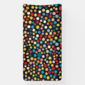 Kleurrijke polka stippen op donkere achtergrond spandoek (Verticaal)