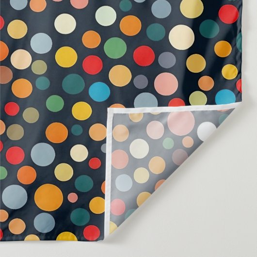 Kleurrijke polka stippen op donkere achtergrond wandkleed (Detail)