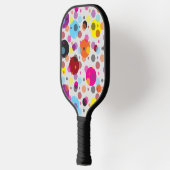 Kleurrijke polka stippen pickleball paddle (Links)