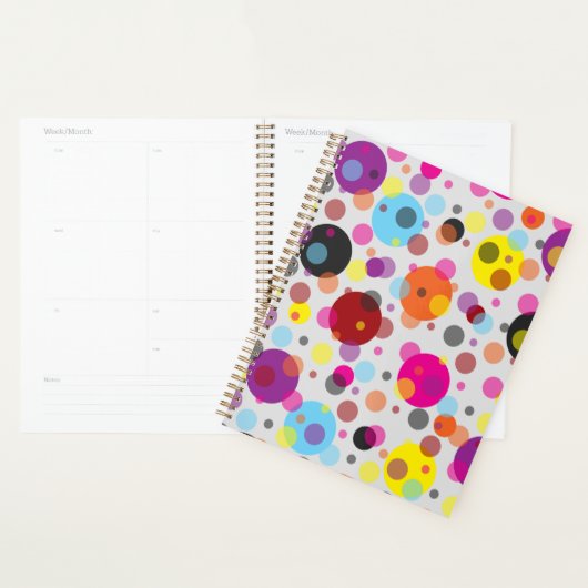 Kleurrijke polka stippen planner (Display)