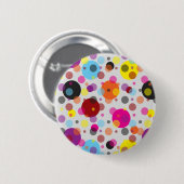 Kleurrijke polka stippen ronde button 5,7 cm (Voorkant /achterkant)