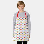 Kleurrijke polka stippen schort (Gedragen)
