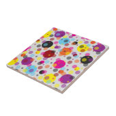 Kleurrijke polka stippen tegeltje (Zijkant)