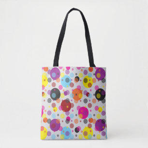 Kleurrijke polka stippen tote bag