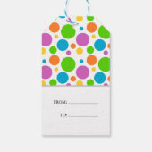 Kleurrijke Polkadot Gelukkige Verjaardag Cadeaulabel (Achterkant)
