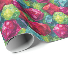 Kleurrijke Polyhedral Dice D & D Gaming Cadeaupapier