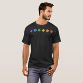 Kleurrijke polyhedrale dobbelset t-shirt (Voorkant volledig)