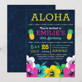 Kleurrijke Polynesische verjaardagsfeestje uitnodi Feestdagenkaart (Voorkant / Achterkant)