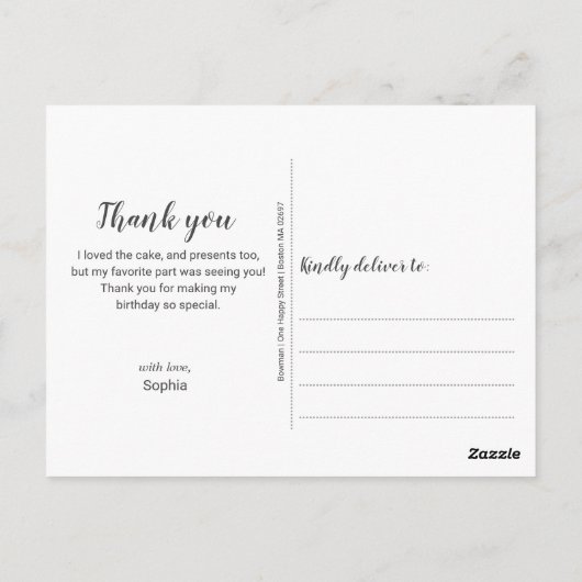 Kleurrijke Pom Pom Bedankt Briefkaart (Achterkant)