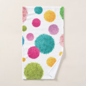 Kleurrijke Pom Pom Print Bad Handdoek (Handdoek)