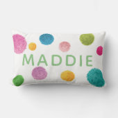 Kleurrijke Pom Pom Print Persoonlijk Kussen (Voorkant)