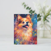 Kleurrijke Pomeranian Briefkaart (Staand voorkant)